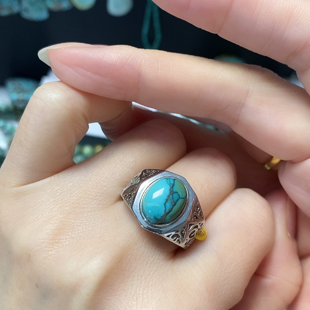 绿松石银S925镶嵌珠宝奇石