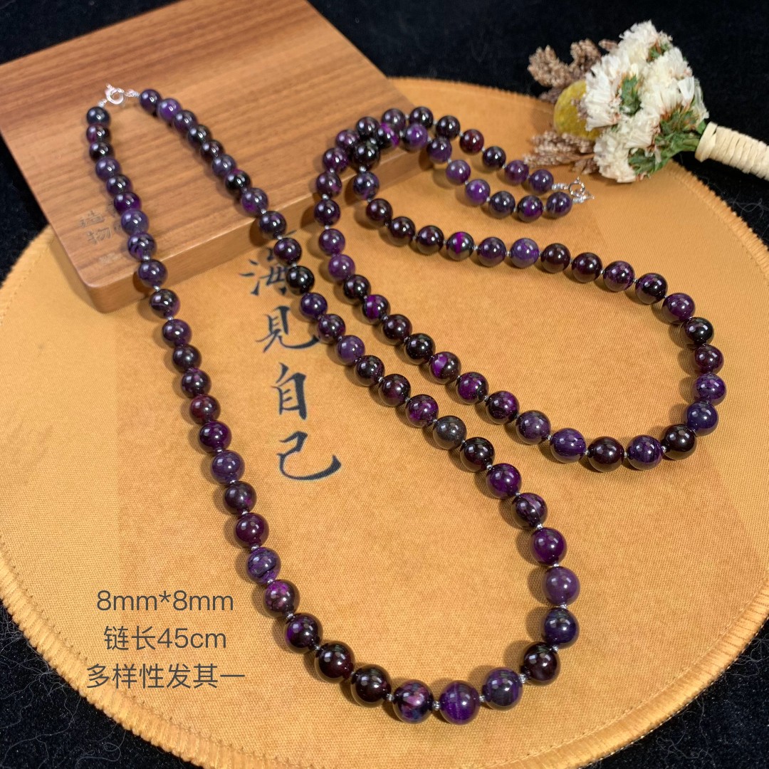 琼琳 |18K金镶舒俱来圆珠项链8mm*8mm/多样性发其一/K01316