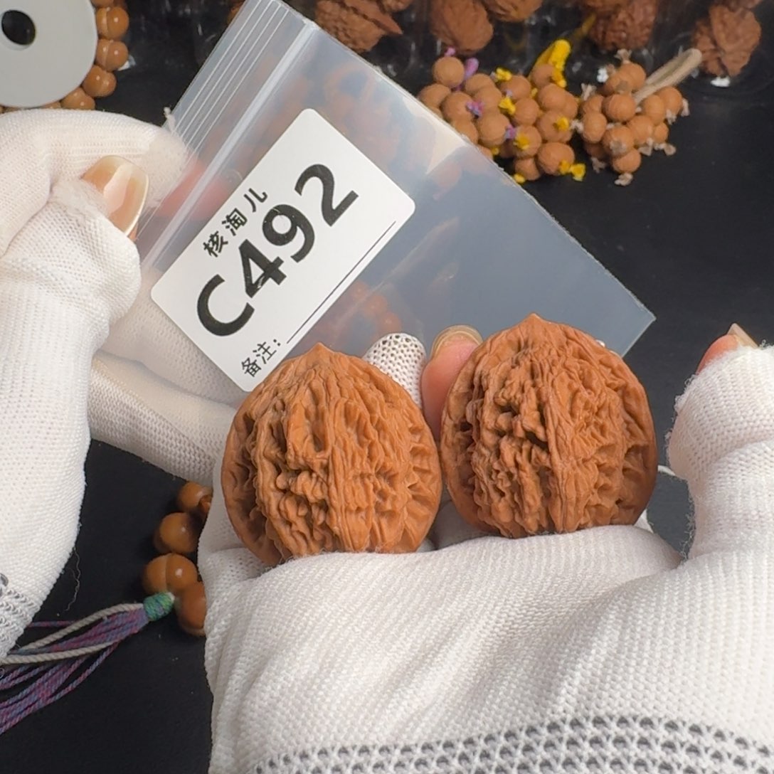 文玩核桃把件38+虎头C492