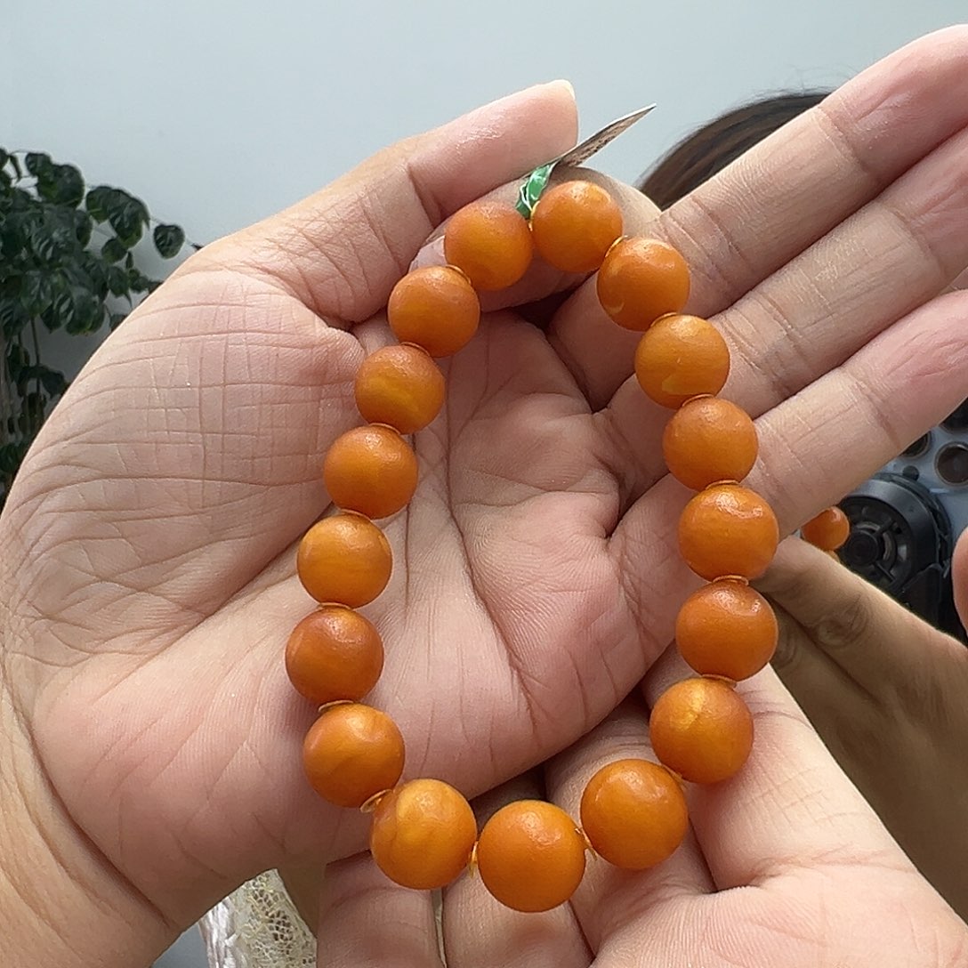 手链琥珀未镶嵌莉*呀橘皮手串11MM