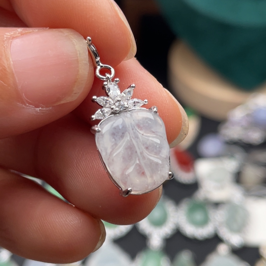 翡翠银S925镶嵌吊坠(不含链)