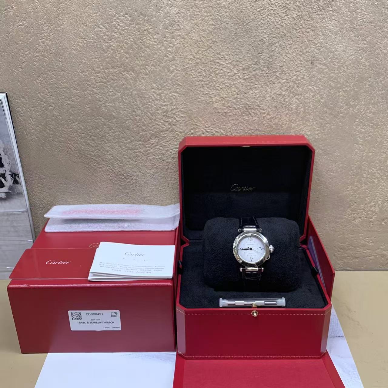 99新 Cartier/卡地亚 壹臻/帕莎系列自动机械压纹手表35/11694338