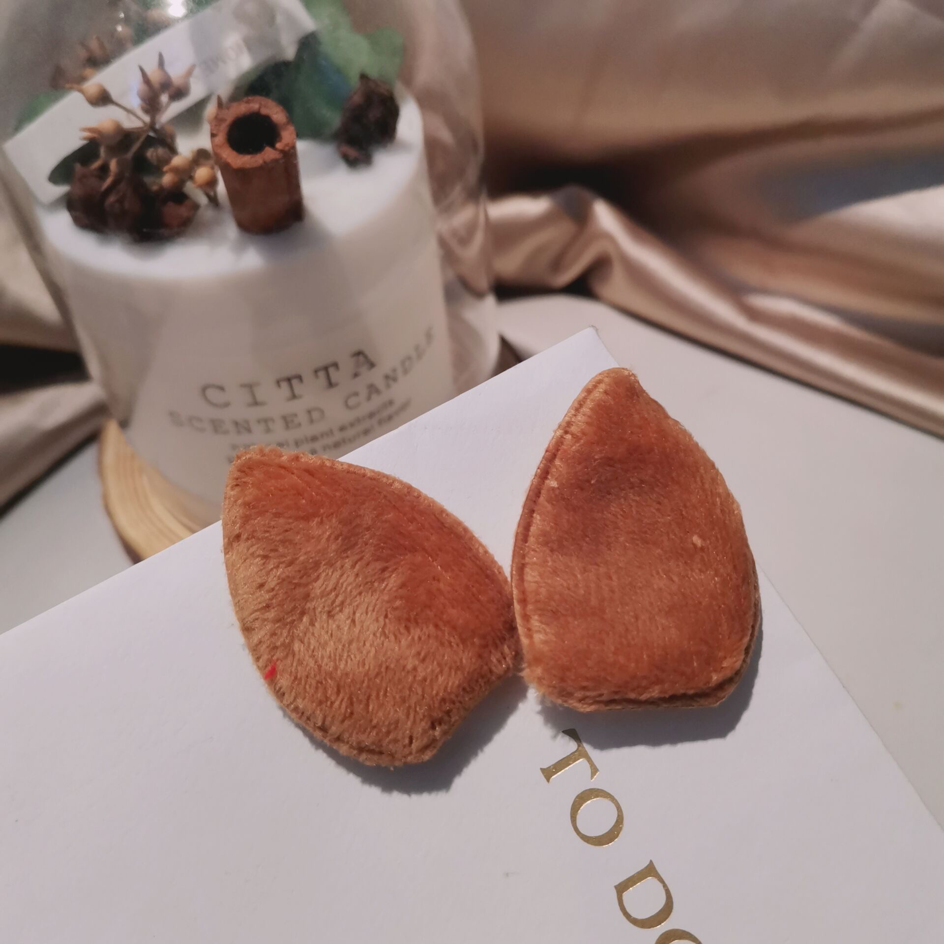 九日DIY 圣诞材料 圣诞仿真鹿耳朵圣诞装饰鹿耳朵圣诞节手工材料