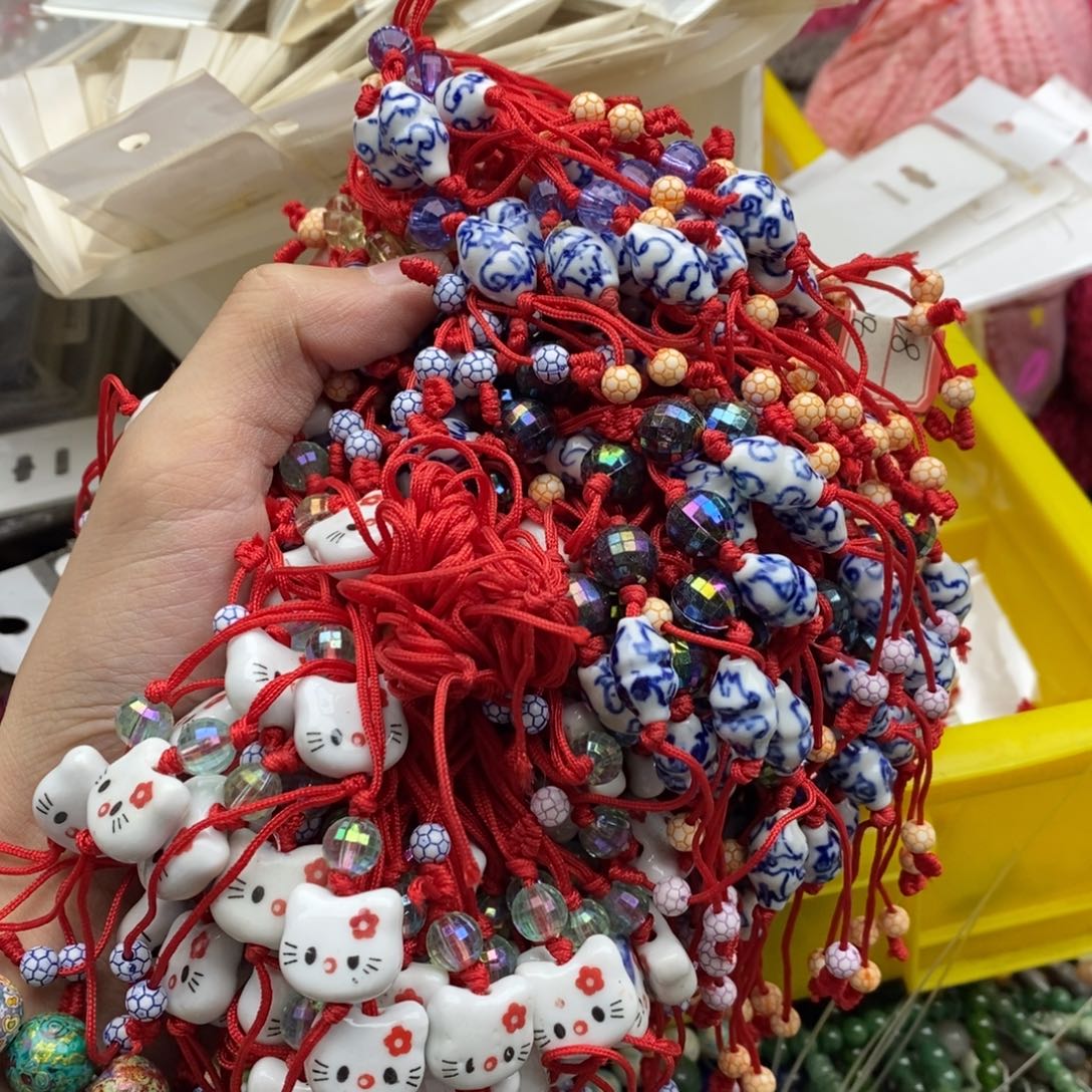 玛瑙/玉髓未镶嵌珠宝半成品十条随机陶瓷手链链
