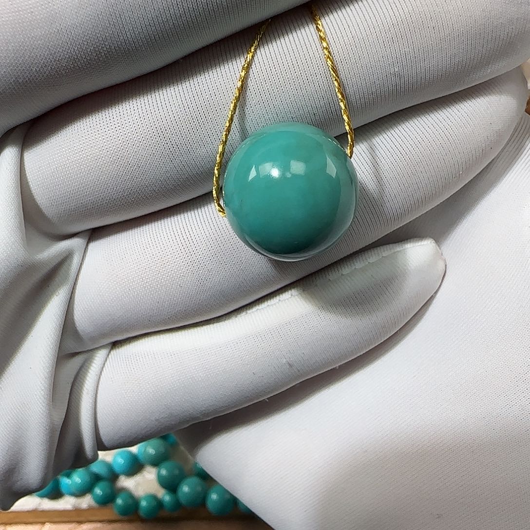 绿松石未镶嵌15mm➕单珠