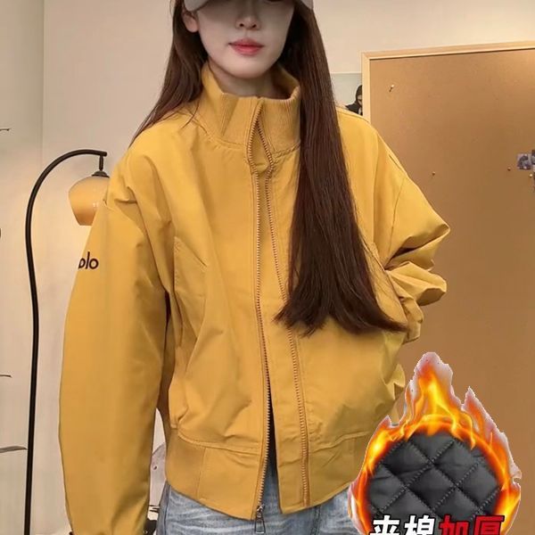 美式复古小个子短款棒球服外套韩版宽松秋季加厚新款夹克上衣