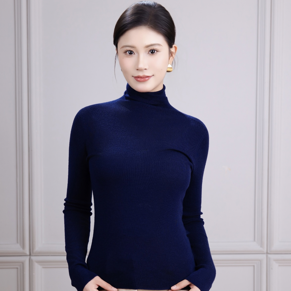 EW｜纯羊毛高领长袖打底衫