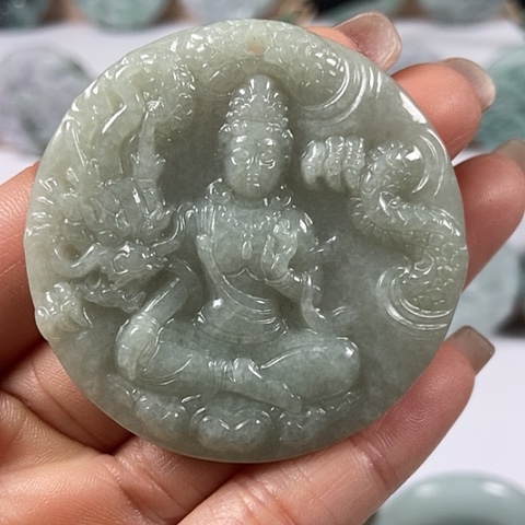 翡翠颈饰未镶嵌玉龙观音福利