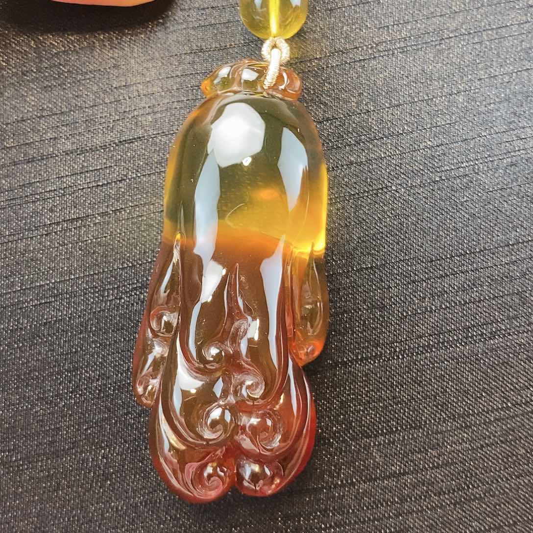 琥珀颈饰未镶嵌项链