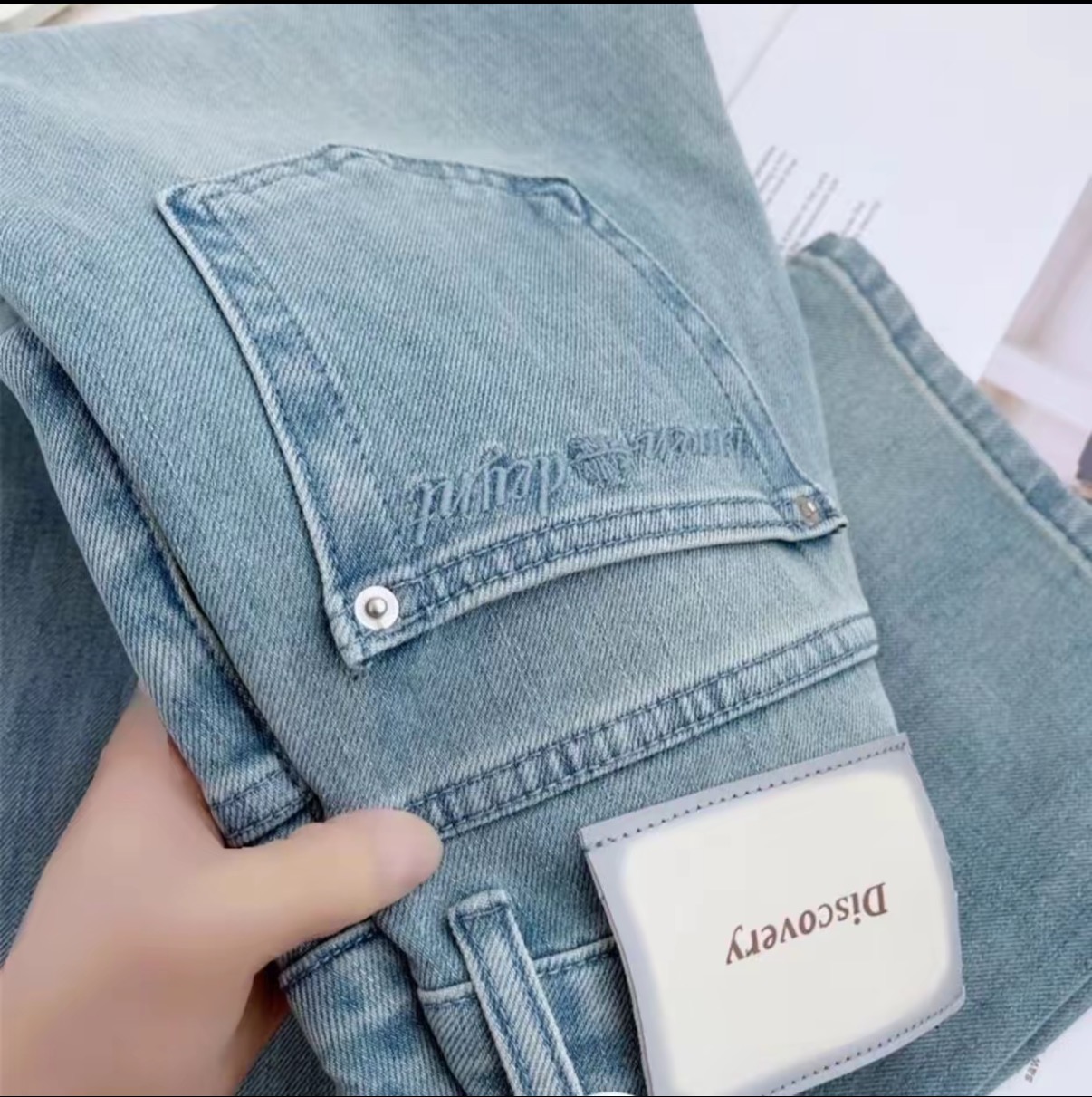 浅色阔腿牛仔裤女夏季新款时尚百搭不贴腿宽松高腰显瘦垂感拖地裤