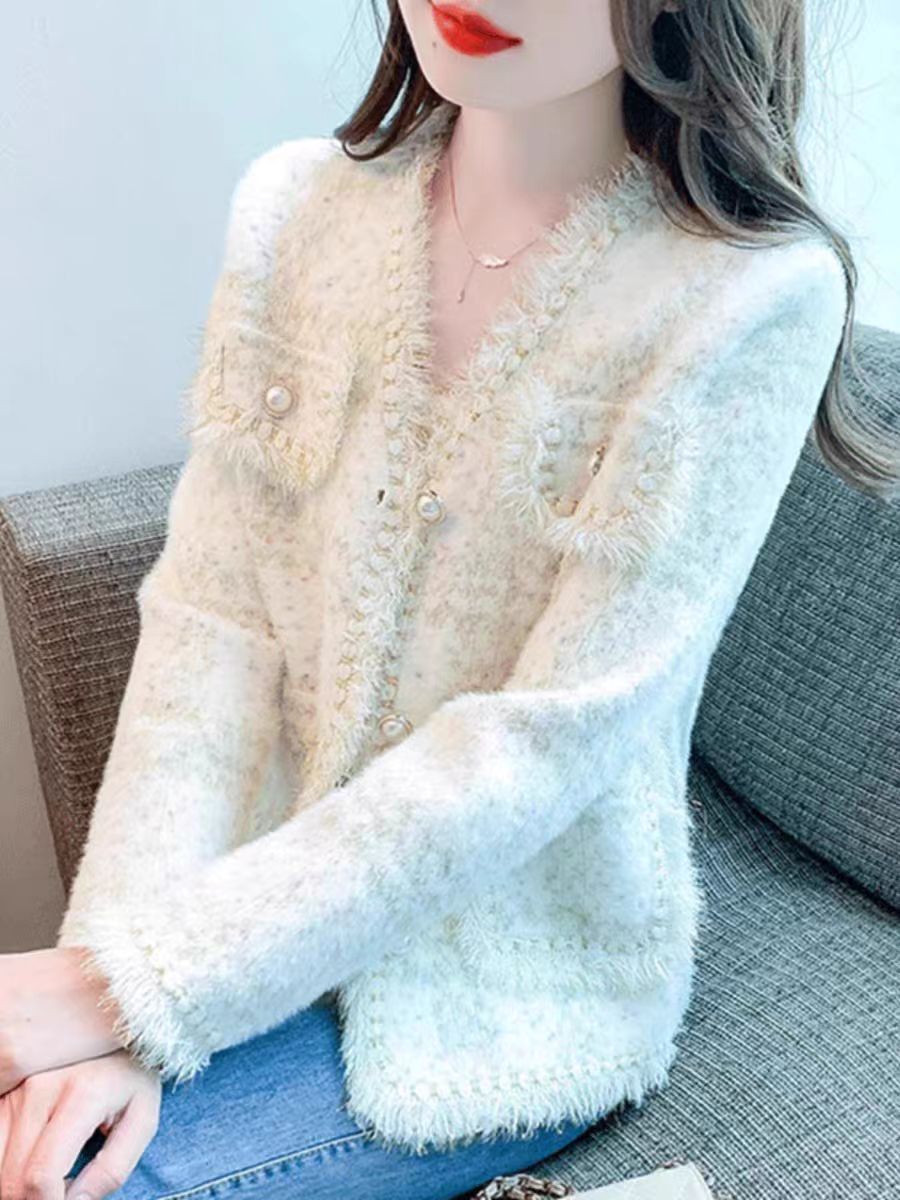 【1571-1580】春秋冬羊绒外套宽松百搭气质网红针织轻奢时尚女士