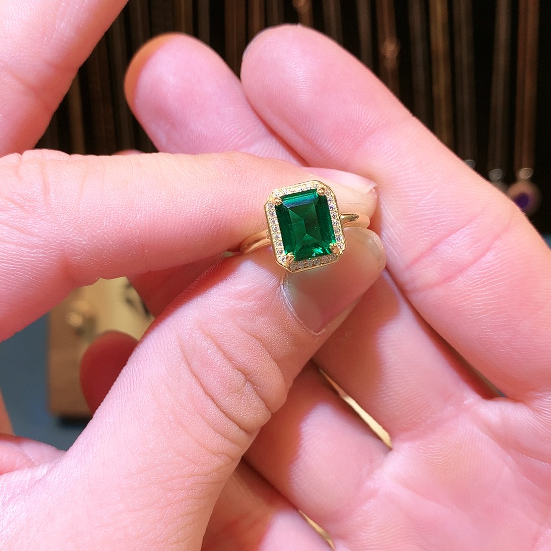 透辉石戒指银S925镶嵌