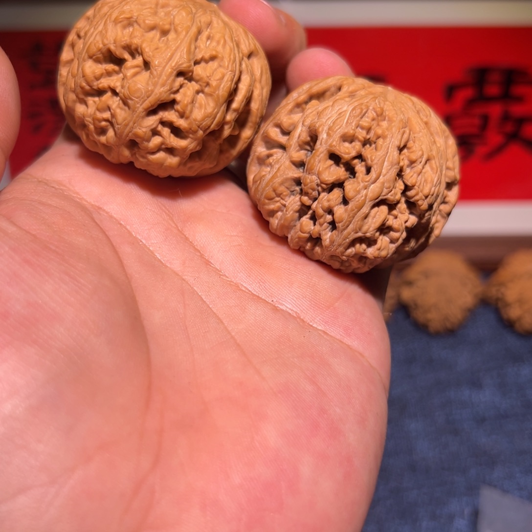 文玩核桃吊坠44➕全品粗筋一对