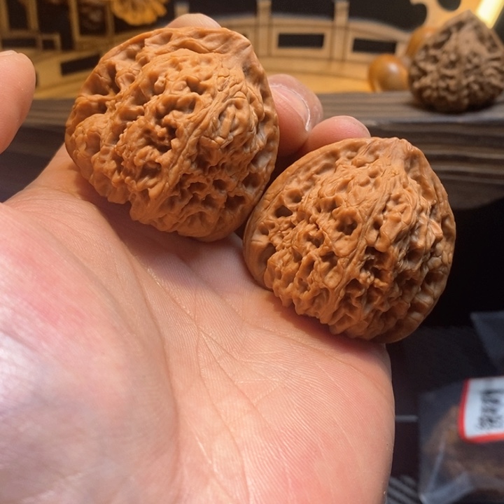 文玩核桃把件?43矮三角收藏177号