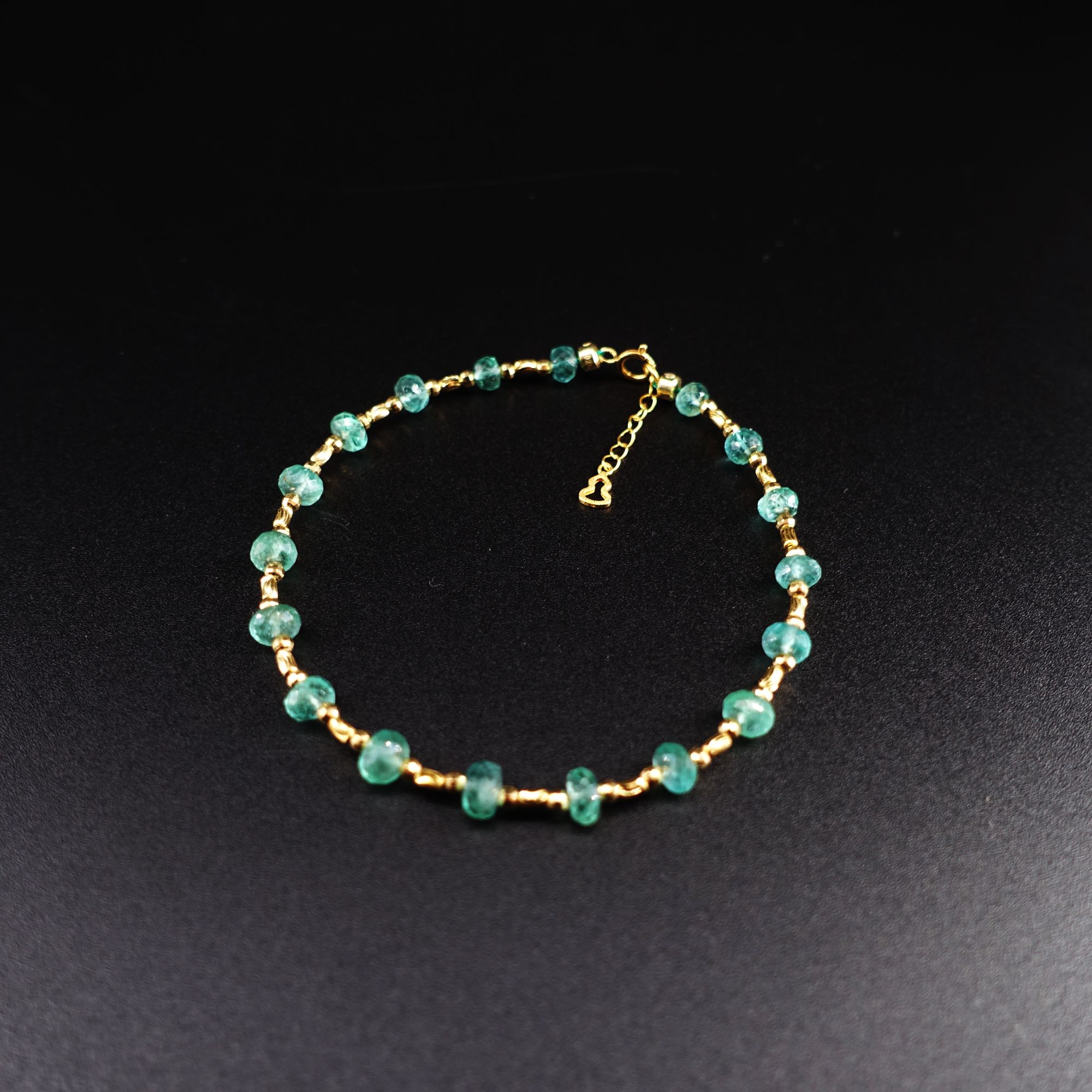 JUSTARRY【传世】18k金天然赞比亚祖母绿切角手链（定位扣非18k金）