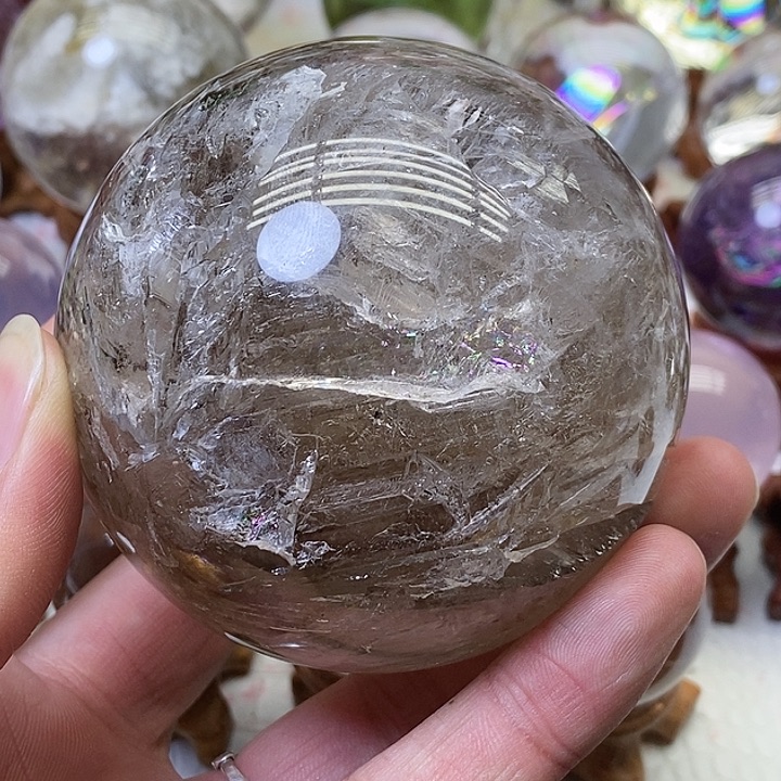 水晶茶水晶球未镶嵌明*