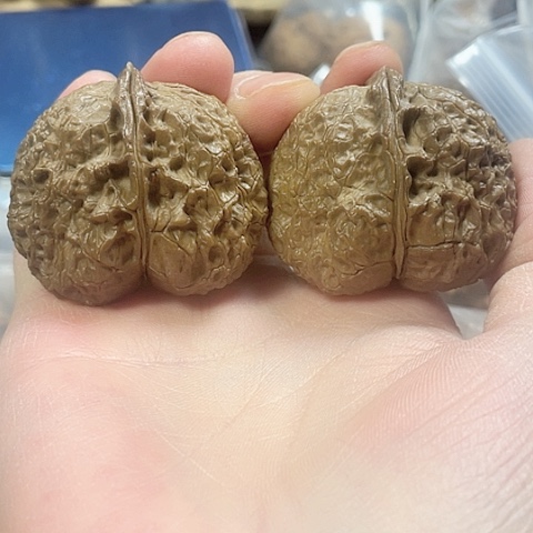 文玩核桃把件磁石金蟾带彩44