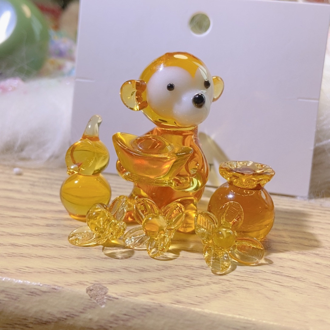 琉璃一套发财小猴子