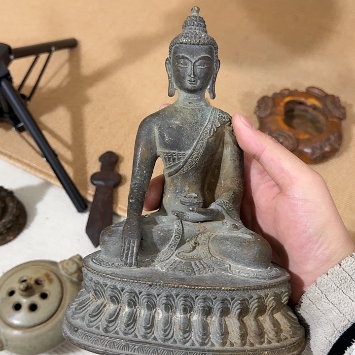 荆***葱文房摆件 铜雕佛像