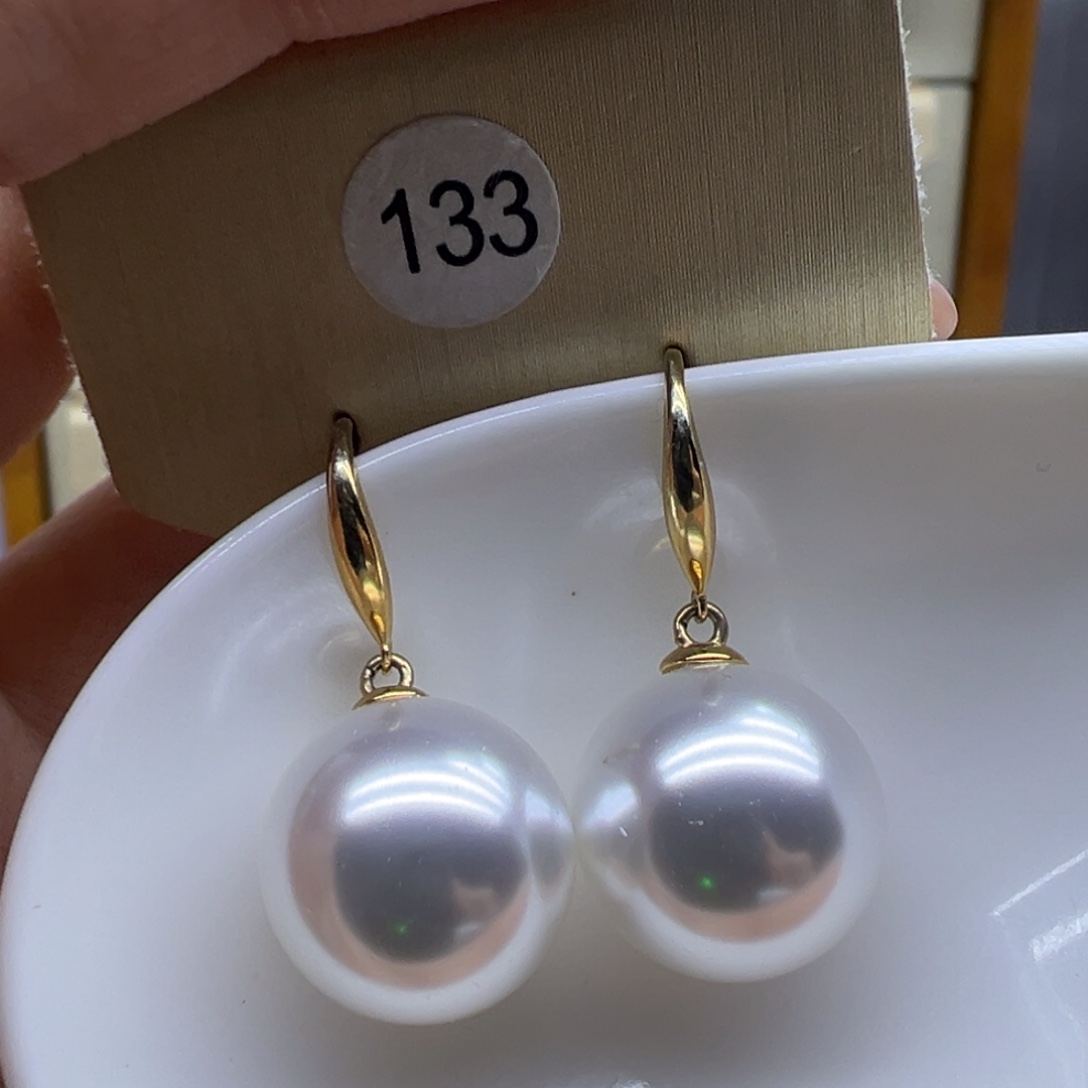 淡水珍珠耳饰银S925镶嵌