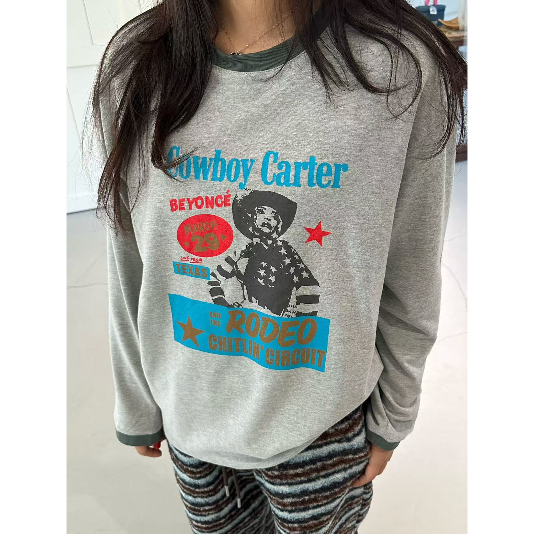 韩代.戴帽子的人美式复古长袖t价L25112815