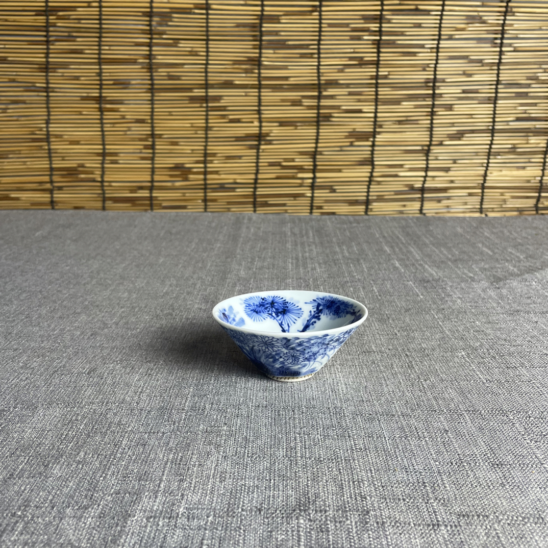 【清水七兵卫·青花松牡斗笠盏】百年清韵，茶汤里的匠魂传承