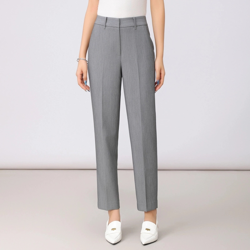 AMASS/阿玛施 新款经典气质中腰正装裤时尚显瘦耐穿烟管裤5100302