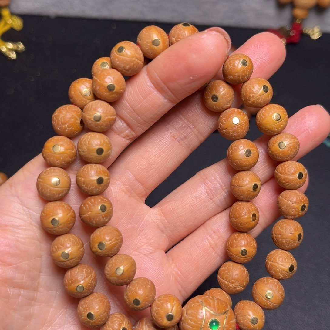 凤眼菩提吊坠10.5mm精品铜钉手串