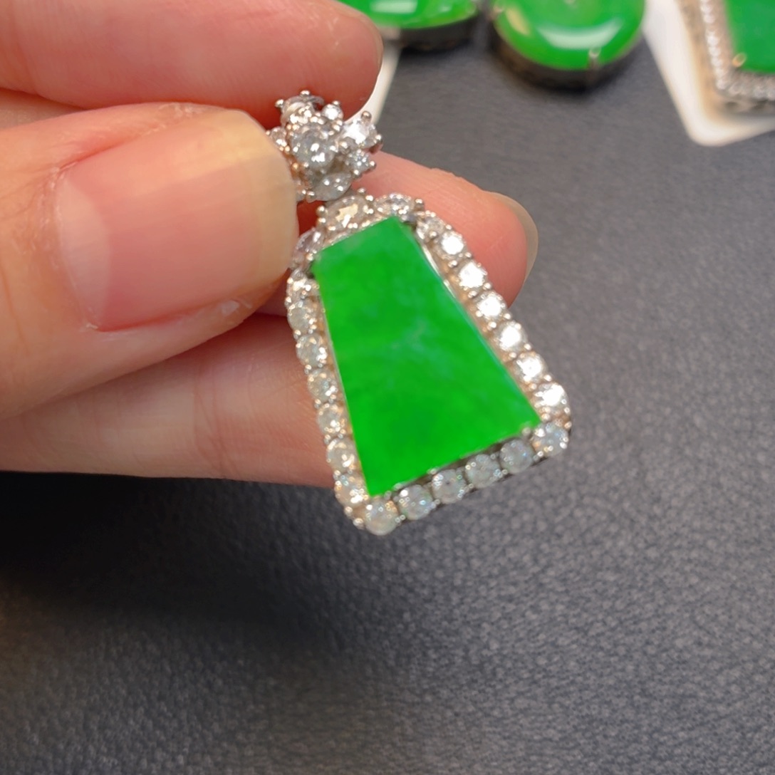 翡翠银S925镶嵌吊坠(不含链)