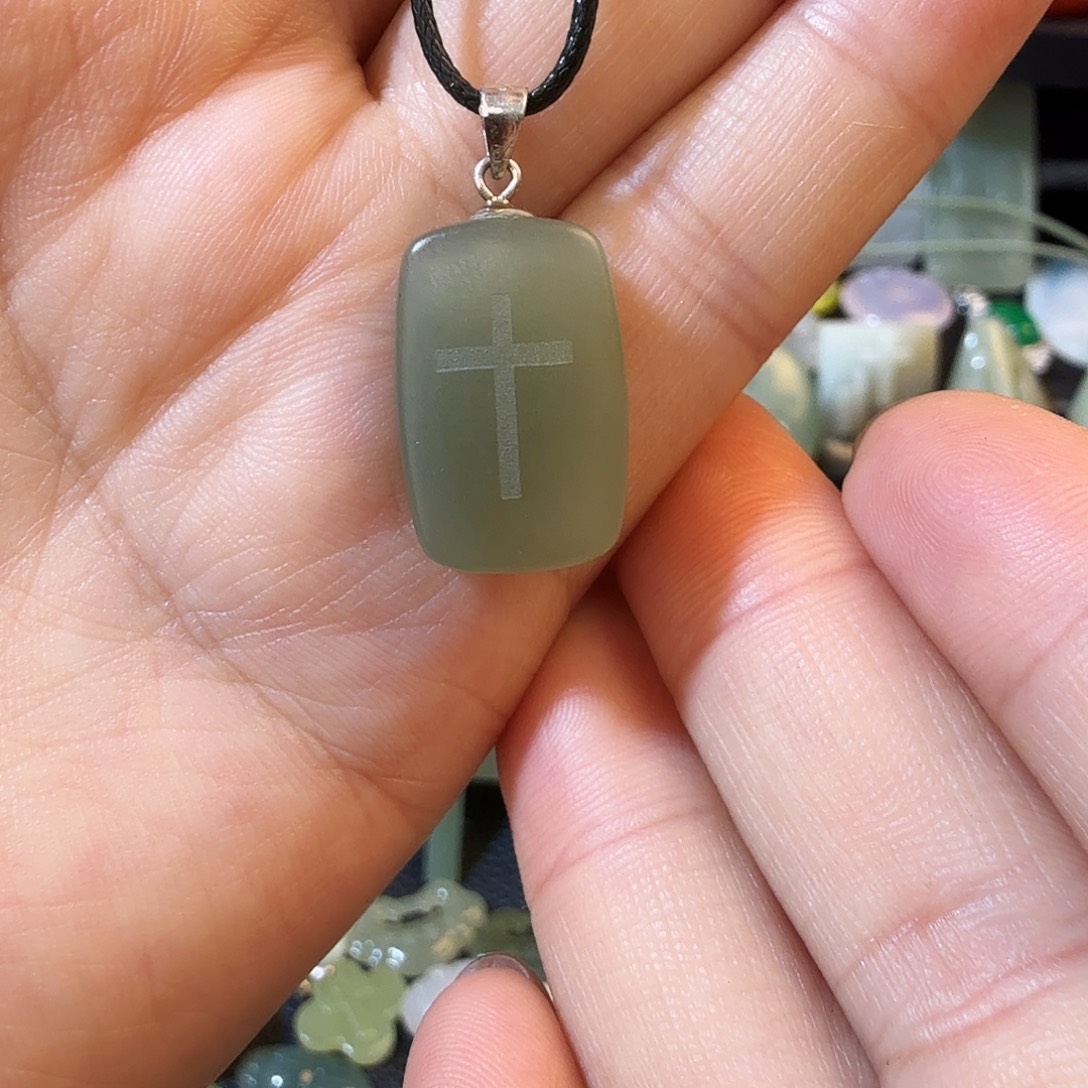 和田玉银S925镶嵌颈饰