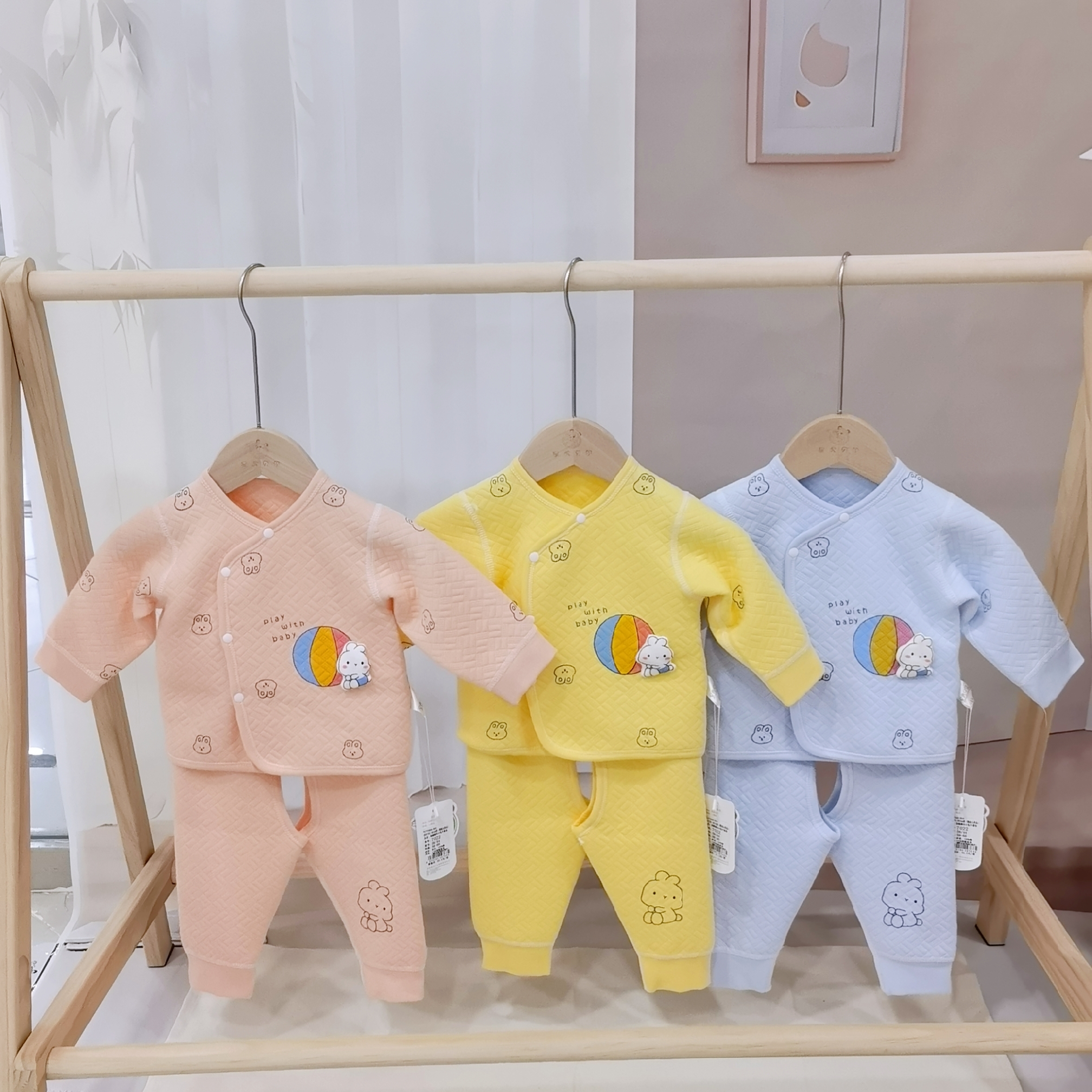 星虎贝尔新生婴儿春秋冬季保暖套装a类纯棉蝴蝶衣套装婴幼儿护肚