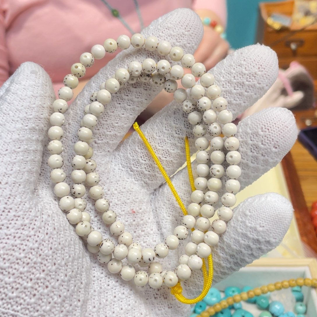 手串星月菩提超半壁大留白原生态骨瓷白洗星点