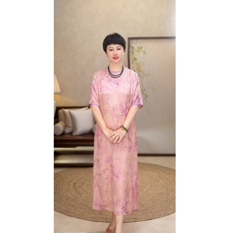 次品 介意慎拍【6A级100桑蚕丝】万事利杭锦草木染顶奢连衣裙23814