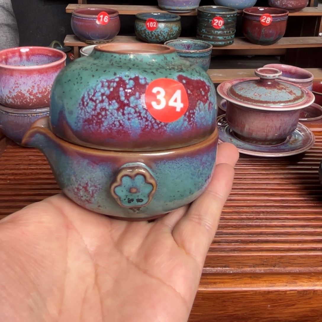 手工制作钧窑茶器