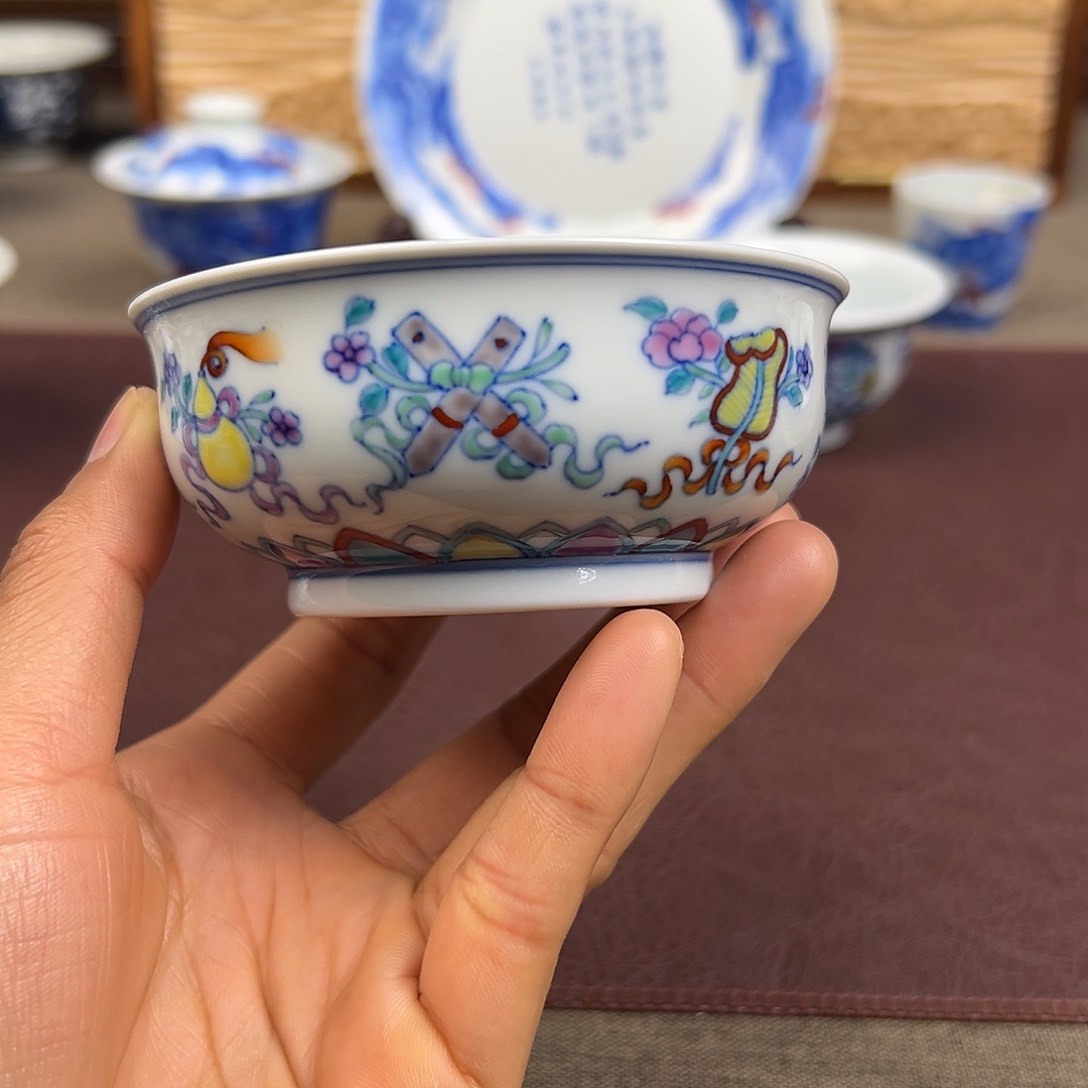 杯子景德镇缠枝八宝炉式杯