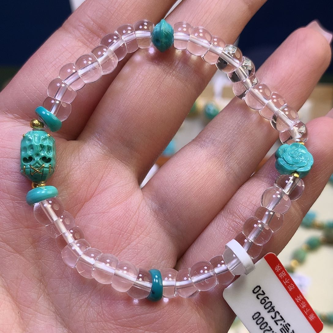 绿松石手链18K金镶嵌