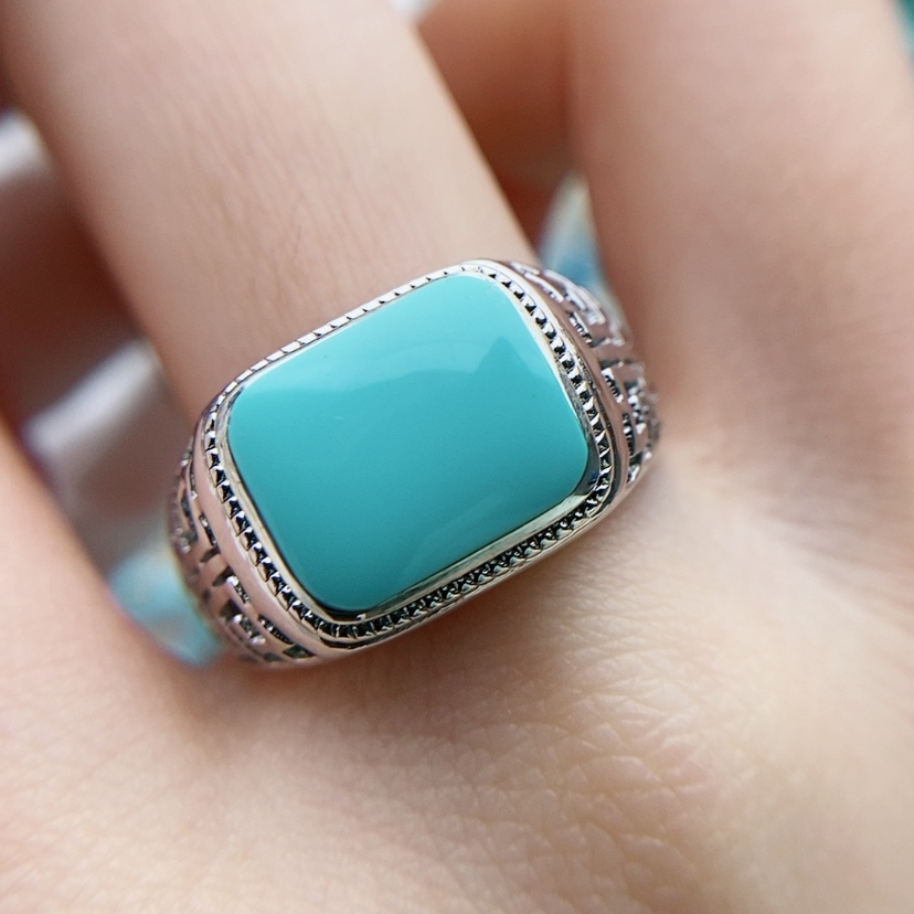 【闪购商品】绿松石原矿绿松石银S925镶嵌