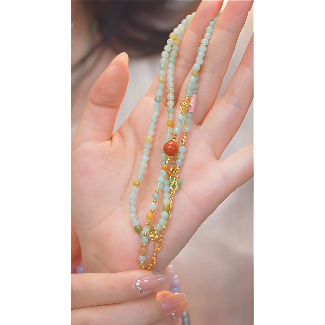 翡翠项链未镶嵌多样性发@@W7383