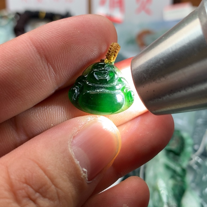 翡翠颈饰未镶嵌保真天然a货翡翠