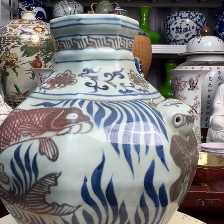 其他陶精美瓷器青花釉里红罐