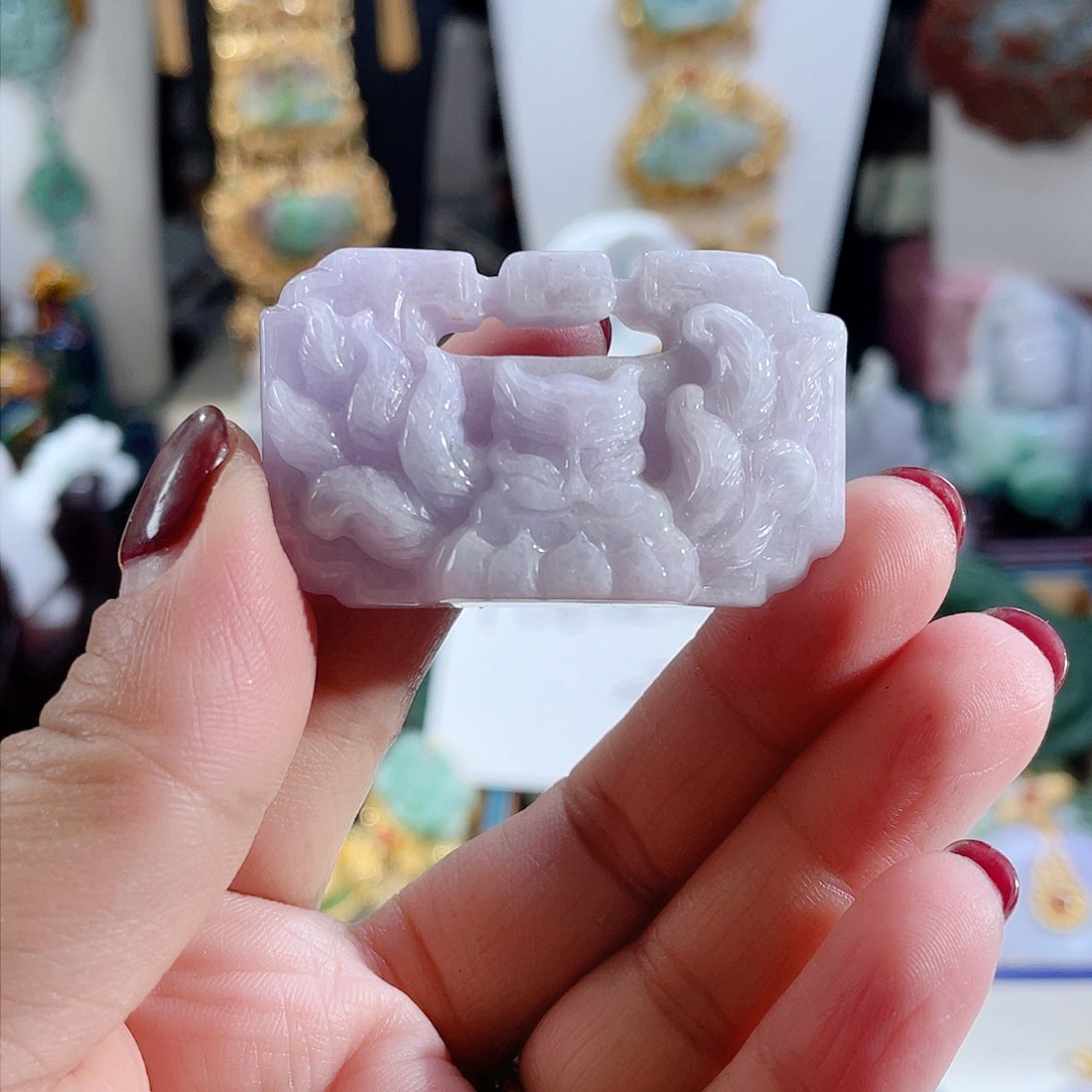 翡翠颈饰未镶嵌翡翠紫包包锁