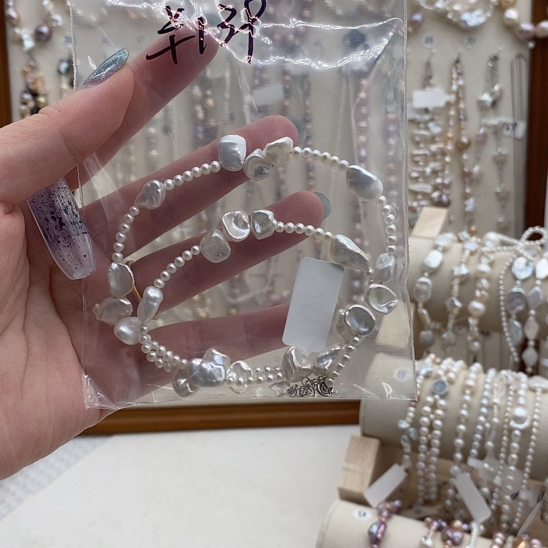 淡水珍珠银S925镶嵌颈饰