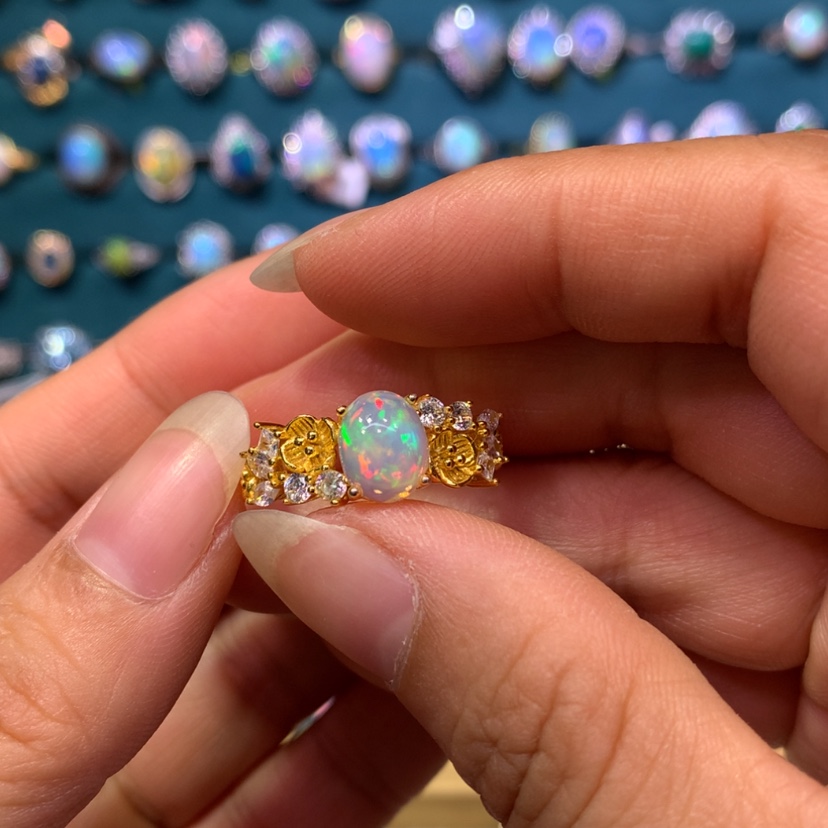 【闪购商品】欧泊银S925镶嵌戒指款式