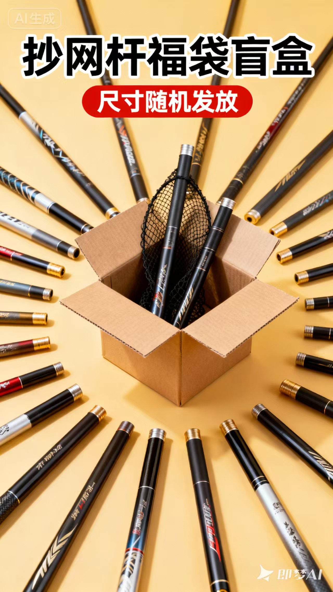 品牌抄网杆2.1-2.5-3米尺寸随机