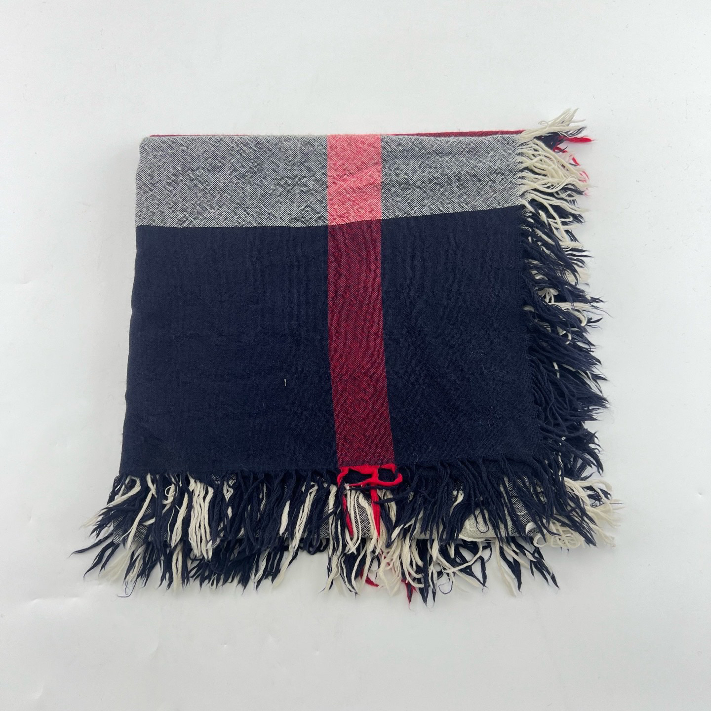 99新 BURBERRY/博柏利 拼色经典格纹纯羊绒围巾/14075789
