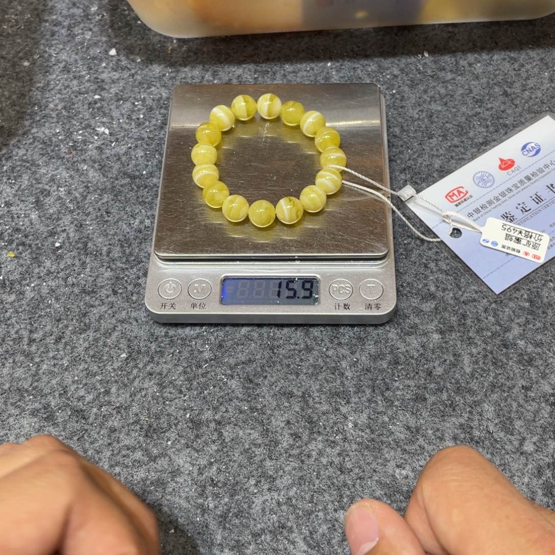 琥珀未镶嵌手链000