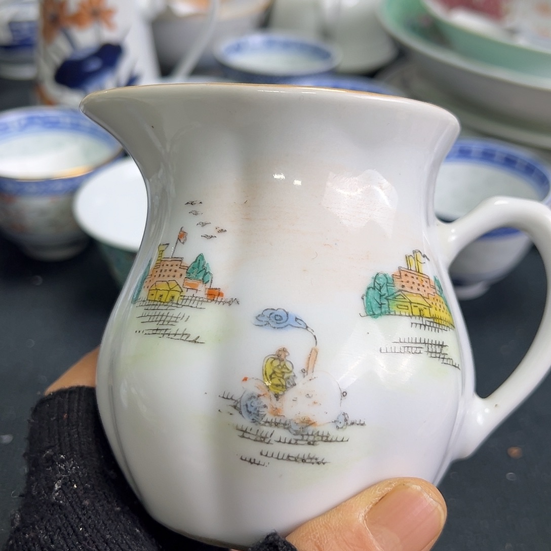 杯景德镇陶瓷粉彩公道杯