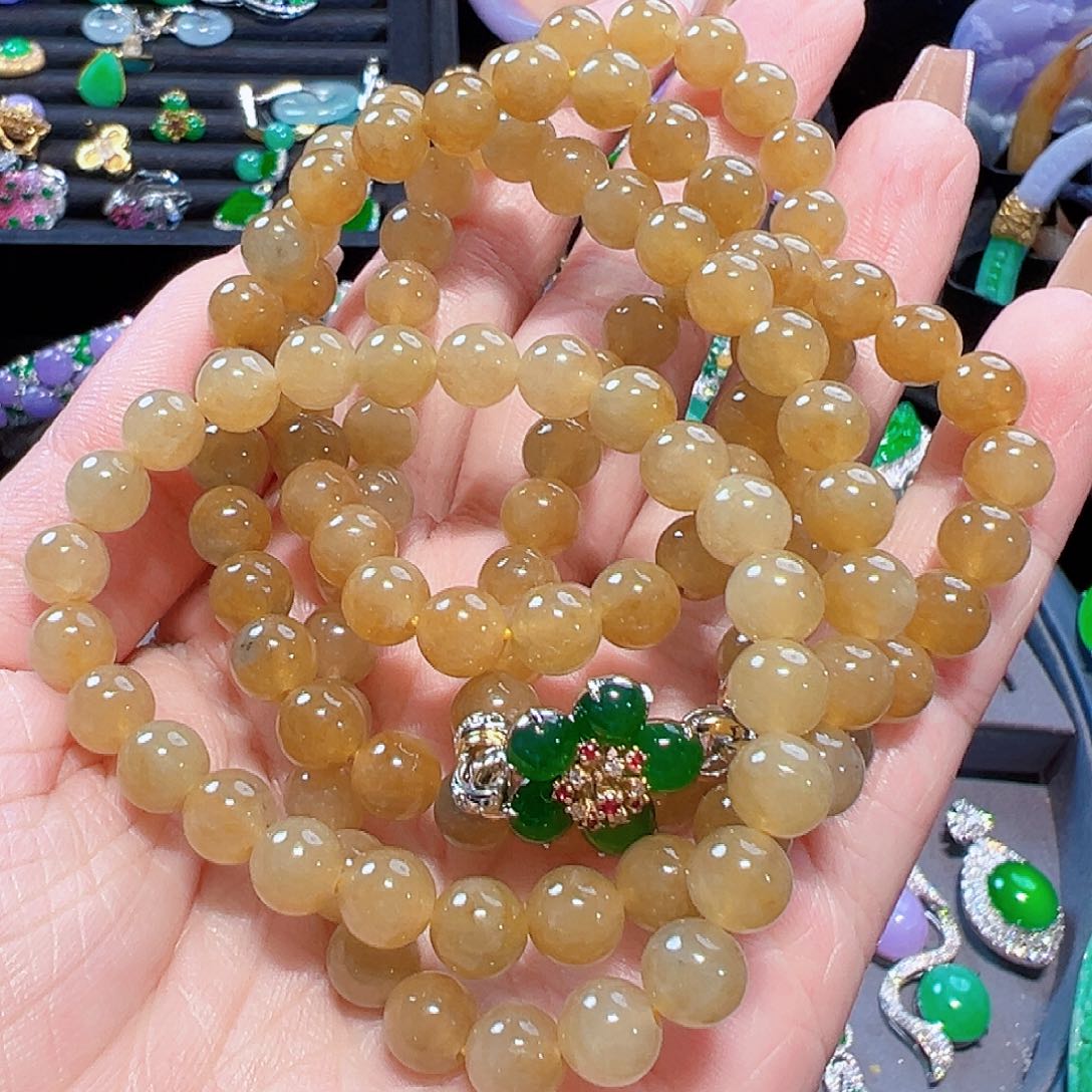 翡翠颈饰18K金镶嵌签收后24小时鉴赏期