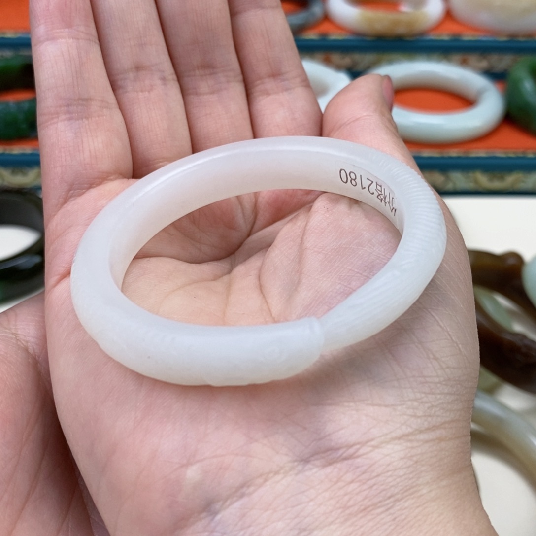 和田玉手镯定制5354未镶嵌