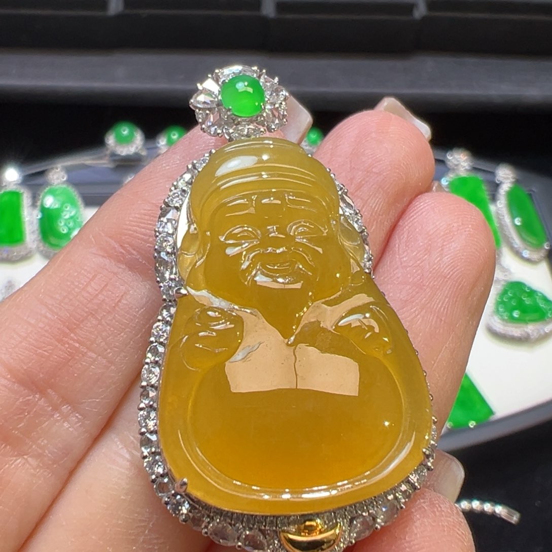 翡翠颈饰18K金镶嵌收到货48小时鉴赏期